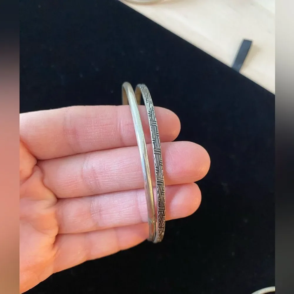 Y2K Lot of 13 Quality Chic Minimalist Silver Bangles